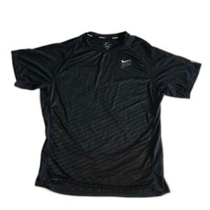 Nike RUN Running Athletic Dri Fit Shirt Mens Large Short Sleeve Navy Blue EUC!